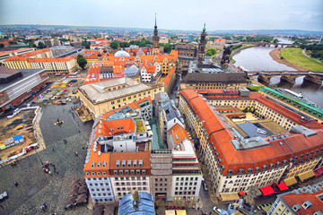 View of Dresden and the Elbe river