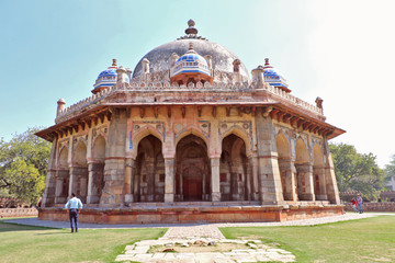 Fototapeta premium Isa Khan's tomb, built during 1547-48 AD, is situated near the Mughal Emperor Humayun's Tomb complex in Delhi.