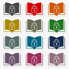 Book with lock icon, Secured Documents icon - Illustration