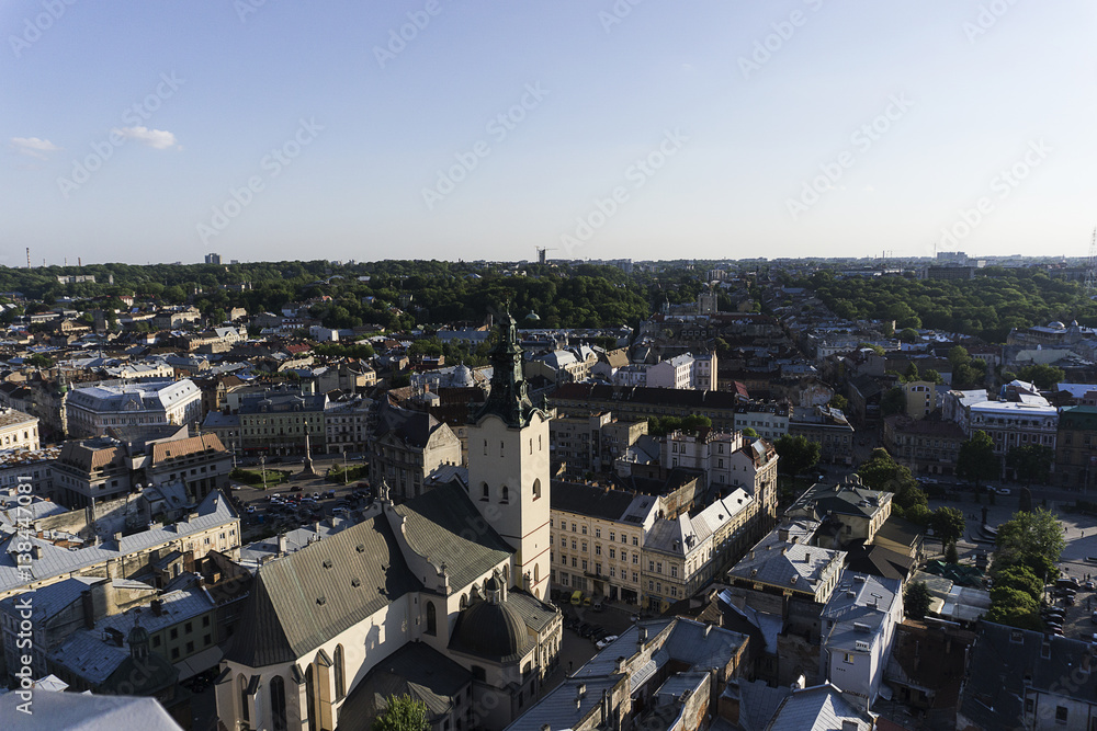 Wall mural a view from lviv 