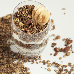 Granola served with fruits