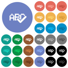 Spell check round flat multi colored icons