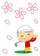 春　ナイスショットお婆ちゃん