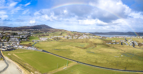 Aerial skyline of the coast by Downings,