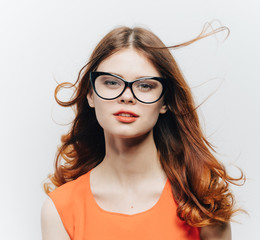 Obraz premium woman in orange dress