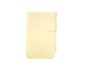 Old blank piece of paper  on white background