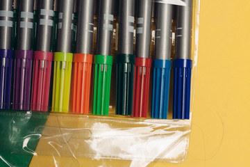 Fototapeta premium colored markers on the table