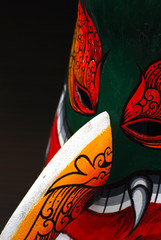 Ghost Wooden Mask in Thailand