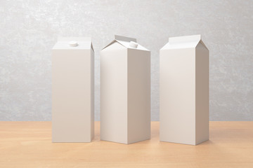 Blank light milk/juice packagings