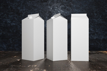 Blank white milk/juice packagings