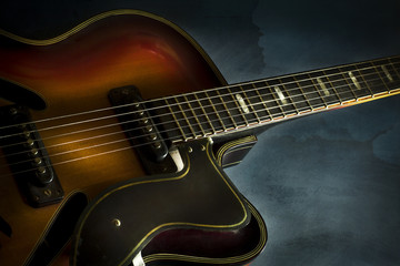 Obraz na płótnie Canvas Close up image of electric guitar.