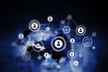 Social network background . Mixed media