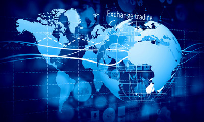 Fototapeta premium Modern connection technologies background . Mixed media