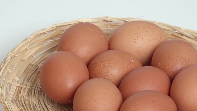 eggs turning on white in the basket