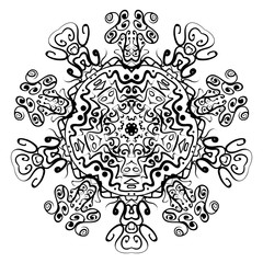 abstract mandala. circular monochrome pattern