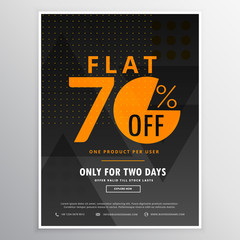 sale flyer promotional banner template design in dark black color