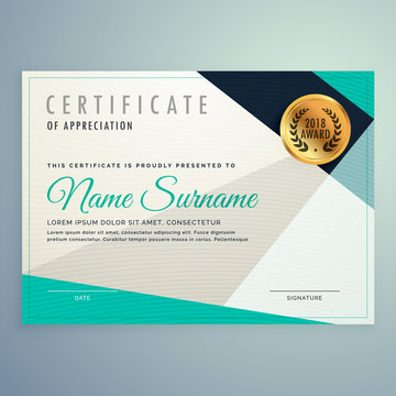 modern elegant certificate design with geometric shapes
