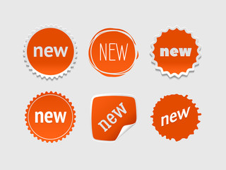 Promotional corner located element. Color splash label, tag, badge, icon with text. Accent promotion flyer, frame 