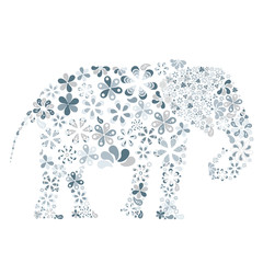 Concept of flowers in the shape of a elephant