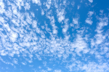 Altocumulus cloudscape on blue blue sky, Beautiful Cirrocumulus or Altocumulus on the middle altitude layer