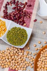 Group of colorful various beans