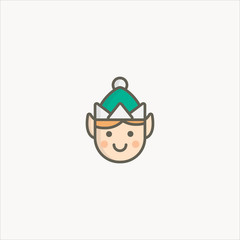 elf icon flat design