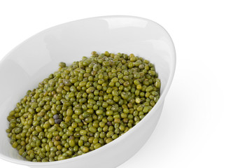 Mung beans isolated on white background