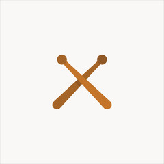 drumsticks icon flat design