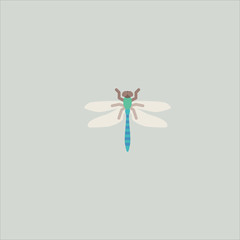 dragonfly icon flat design