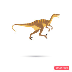 Velociraptor color flat icon for web and mobile design