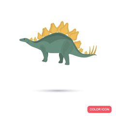 Stegosaurus color flat icon for web and mobile design