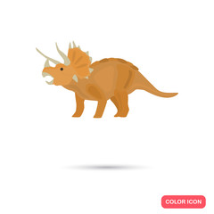 Triceratops color flat icon for web and mobile design