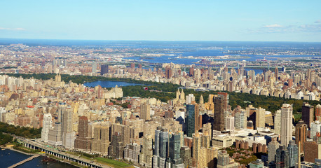 Naklejka premium New York, USA, September 28, 2013: New York Aerial view of Central Park on a sunny day