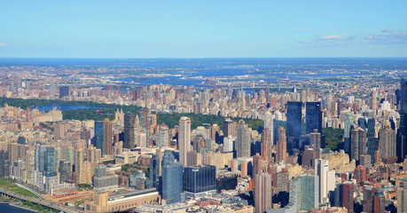 Fototapeta premium New York, USA, September 28, 2013: New York Manhattan - Aerial view on a clear day