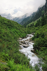 Fototapeta na wymiar European Alps landscape of Zillertal valley (Tirol Austria)