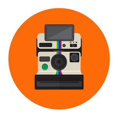 Appareil photo rétro - Polaroid - Flat design - Illustration - Vecteur