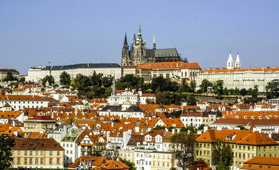 Fototapeta na wymiar Prague, hill Hradschin with Veits Cathedral, Czech Republic