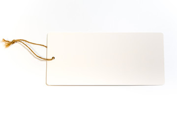 Blank white paper label