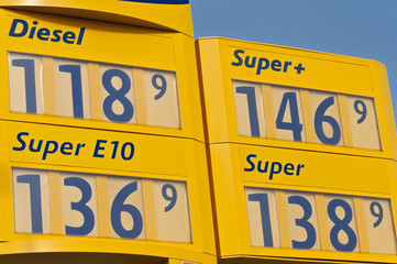 Tankstelle mit Preistafel - Günstig tanken