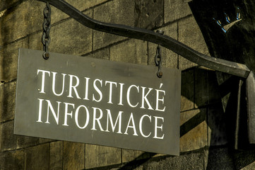 Prague, sign tourist information, Turisticke Informace, Czech Re