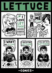 black and white comics lettuce