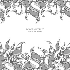 Zentangle abstract flowers card design. Doodle flower. Vector illustration