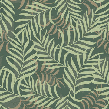 Tropical background with palm leaves. Seamless floral pattern © bell1982