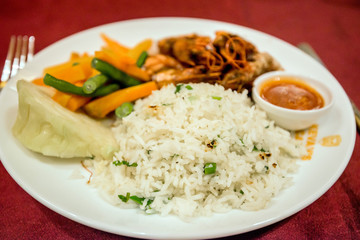 Rice with prawns