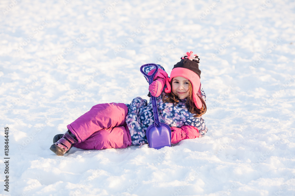 Sticker Girl on the snow