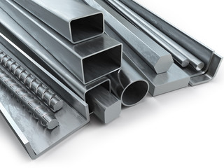 Different metal products. Stainless steel profiles and tubes. © Maksym Yemelyanov