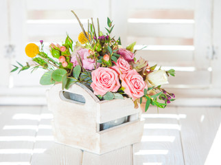 Morning flowers on the sill