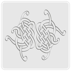 monochrome icon with Celtic art and ethnic ornaments for your design