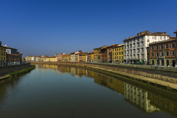 Fototapeta na wymiar River Arno, Pisa, Tuscany, Italy