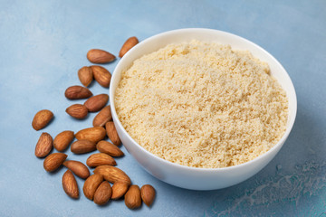 almond meal in a white bowl